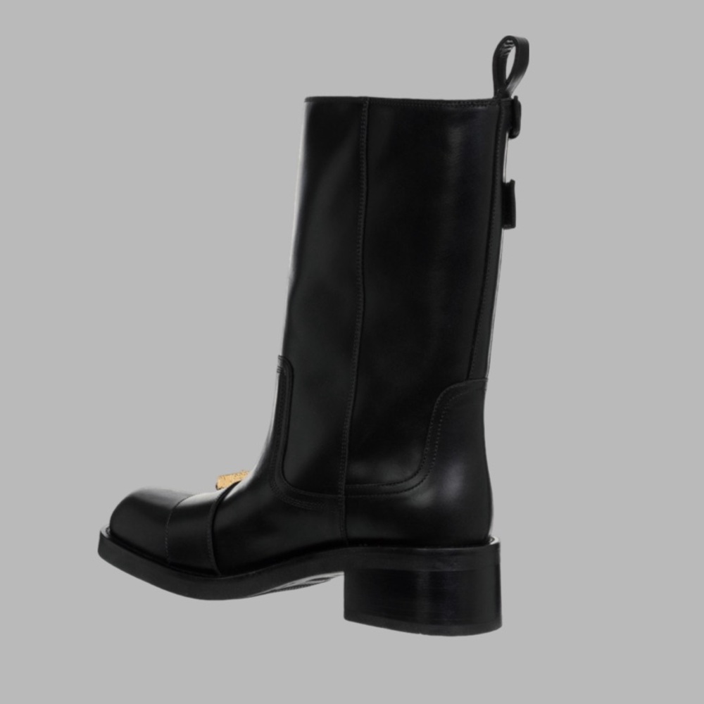 Moschino Women’s Buckled Square Toe Boots Size 6 - Picture 4 of 13